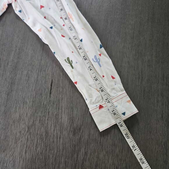 Wrangler Shirt Girls L Ivory Pearl Snap Rodeo Print Western Cowgirl Cactus NEW - Picture 10 of 12